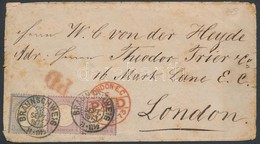 1873 Levél Londonba / Mi 16 Pair + 20 On Cover 'BRAUNSCHWEIG' - 'LONDON' - Autres & Non Classés