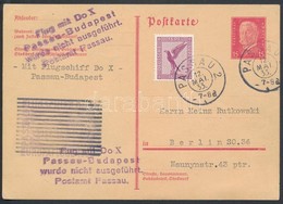 1933 A Dornier Do. X Elmaradt Budapesti Repülésére Feladott Díjkiegészített Díjjegyes Levelezőlap / Postcard Mailed For  - Other & Unclassified