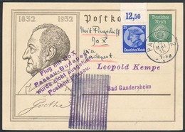 1933 A Dornier Do. X Elmaradt Budapesti Repülésére Feladott Díjkiegészített Díjjegyes Levelezőlap / Postcard Mailed For  - Altri & Non Classificati