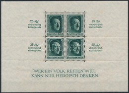 ** 1937 Hitler Blokk Mi 11 Betapadásnyomokkal (egy Helyen Perforáció Bepattanás) (Mi EUR 340,-) - Otros & Sin Clasificación