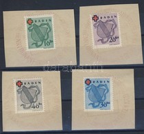 Baden 1949 Mi 42-45 Kivágásokon Alkalmi Bélyegzéssel / On Cuttings With Special Cancellation - Andere & Zonder Classificatie