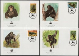 1983 WWF Csimpánzok Sor  4 Db FDC-n Mi 713-716 - Autres & Non Classés