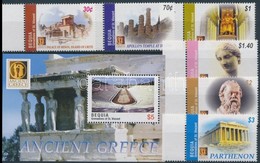 ** 2004 Antik Görögország, ókori épületek ívszéli Sor Mi 388-393 + Blokk Mi 24 - Sonstige & Ohne Zuordnung