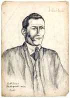 1919 Ék (Leicht) Sándor, (Alex Kiel) (1902-1975): A Művész Felvételi Rajzai, Uitz Béla Proletár Tanműhelyébe. Portré. Az - Autres & Non Classés
