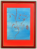 Ghyczy György (1953-): Vízivilág. Szitanyomat, Papír, Jelzett, üvegezett Keretben, 52×37 Cm - Altri & Non Classificati