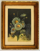 Tóth Jelzéssel: Virágcsokor.  Akvarell, Papír, üvegezett Keretben, 25×19 Cm - Altri & Non Classificati