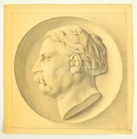 Wiettinghoff Evald (1826-1882): Relief Portré 1865. Ceruza, Papír, Jelzett, Paszpartuban, 35×35 Cm - Altri & Non Classificati