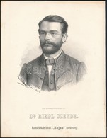 1867 Riedl Szende (1831-1873) Bölcseleti Doktor, Nyelvész, Szerkesztő, Egyetemi Tanár.  Marastoni József Kőnyomatos Port - Estampas & Grabados