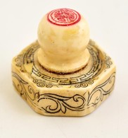 Kínai Pecsétnyomó, Faragott Csont / Chinese Seal Maker Carved Bone D: 3,5 Cm - Sonstige & Ohne Zuordnung