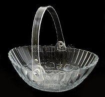 Retro üveg Kosár Műanyag Fogóval, Hibátlan, 23×17 Cm - Verre & Cristal