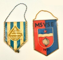 Cca 1970 Bakony Vegyész + Makói Spartacus Vasas Sport Sport Klub Zászlók / Sports Flag 14-17 Cm - Autres & Non Classés