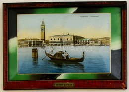Ricordo Di Venezia, Gyöngyházfényű üveg Szuvenír, Fa Keretben, 19,5×28,5 Cm - Other & Unclassified