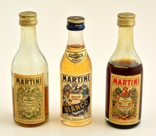 3 Db Martinis üveg, Tartalommal, Köztük 2 Bontatlan, 50 Ml - Other & Unclassified