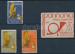 1937-1942 Pannónia Bélyeg Egyesület 4 Db Klf Levélzáró - Unclassified