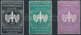 ** 1913 Nemzetközi és Rendszerközi Gyorsíró Kongresszusok Kiállítás 3 Klf Színű Levélzáró - Non Classificati