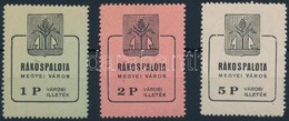 1945 Rákospalota Városi Illetékbélyeg 1P, 2P, 5P (9.300) - Unclassified