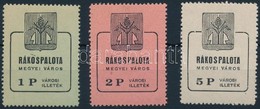 1945 Rákospalota Városi Illetékbélyeg 1P, 2P, 5P (9.300) - Non Classificati