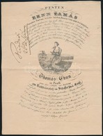 1842 Pest, Ehn Tamás Nyomtatványbolt Dekoratív Számlája - Unclassified