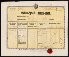 1858 Károlyháza Magyar és Német Nyelvű Marhalevél - Sin Clasificación