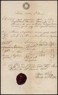1858 Anyakönyvi Kivonat, 15 Kr. Szignettával, A Pesti Ávilai Nagy Szent Teréz Plébániatemplom Viaszpecsétjével, Klempa S - Unclassified