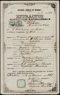 1862 Arad, Az óaradi Páduai Szent Antal-plébánia  Keresztelési Anyakönyvi Kivonata, Latin Nyelven, Bélyegzőkkel - Unclassified