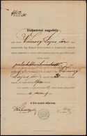 1882 Budapest, A VI. Kerületi Elöljáróság Italmérési Engedélye Vámosy Lajos Kereskedő Részére, Illetékbélyeggel - Unclassified