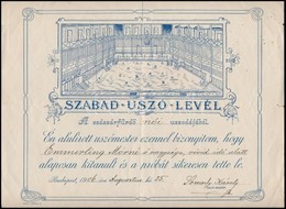 1906 Szabad-uszó-levél, A Császárfürdő Női Uszodájából, Hajtásnál Kis Szakadások, 23x29,5 Cm - Unclassified