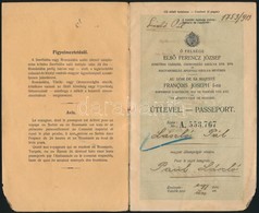 1913 Útlevél Amerikába Kivándorló Magyar Napszámos  Részére / Passport - Zonder Classificatie