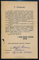 1919 Szolnoki Református Keresztyének Bizottságának Röpirata A Szabad Vallásgyakorlásról, Kissé Szakadozott, Kissé Hiány - Unclassified