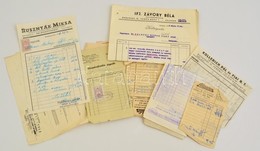 1941-1943 12 Fejléces Számla, Némelyiken Okmánybélyeg (Aladdin Kereskedelmi Részvénytársaság, Rusznyák Miksa Bádogos, Ko - Unclassified