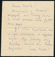 1964 Ajtay Andor Színész, Rendező Kézzel írt Levele Nagy Erzsébet Művésznőnek, Borítékkal - Unclassified