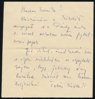 1964 Ajtay Andor Színész, Rendező Kézzel írt Levele Nagy Erzsébet Művésznőnek, Borítékkal - Non Classificati