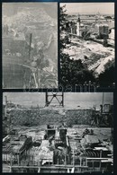 Cca 1963 Budapest, Az Erzsébet Híd építésének Kezdeti Szakaszában, 7 Db Vintage Fotó, 18x13 Cm és 10x11 Cm Között - Altri & Non Classificati