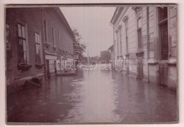1912 Árvíz Lugoson, Keményhátú Fotó Karger Ervin Lugosi Műterméből / Hochwasser In Lugos, Flooded Street 15×10.5 Cm - Other & Unclassified