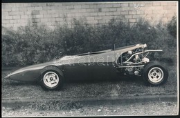 Cca 1970 Egyedi építésű Versenyautó, Honda Motorral, Műanyag Karosszériával, Hátoldalán Feliratozva, 9x14 Cm - Altri & Non Classificati