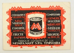 Cca 1930 A Temesvári Műmalom Rt. Reklámlapja - Publicidad