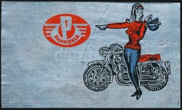 Cca 1965 Pannonia Motorkerékpár Alumínium Reklámmatrica - Pubblicitari