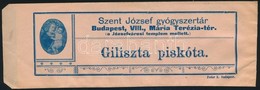 A Szent József Gyógyszertár (Bp. VIII. Mária Terézia Tér) Papírtasakja, Szép állapotban - Advertising