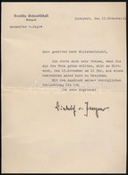 1941 Dietrich Von Jagow Budapesti Német Nagykövet Gépelt Levele Azonosítatlan Minisztertanácsos Részére, Fejléces Papíro - Other & Unclassified