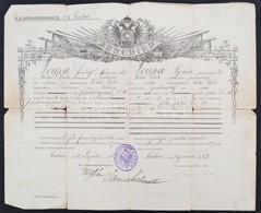 1909 Osztrák-Cseh Végelbocsájtó Levél, Obsit. Szakadásokkal. / Austrian- Czech Disarmement Letter With Tears - Altri & Non Classificati
