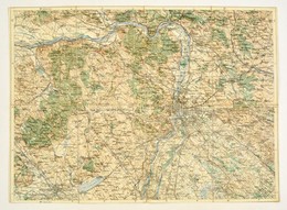Cca 1900 Budapest és Környékének Katonai Térképe, Vászontérkép, 55x41 Cm - Sonstige & Ohne Zuordnung