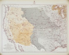 Cca 1874 Map Of The Interior Basins Of The USA, West Of The Mississippi River, 49x61 Cm - Otros & Sin Clasificación