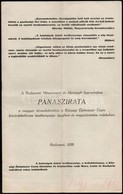 1938 A Budapesti Mészárosok és Hentesek Ipartestülete Panaszirata A Magyar Társadalomhoz A Községi Élelmiszer Üzem Közér - Non Classificati
