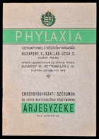 1943 A Phylaxia Szérumtermelő Rt. árjegyzéke. 16p. - Non Classificati