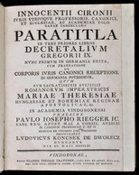 Paratitla In Tres Priores Libros Innocentii Cironii Ivris Vtrivsqve Professoris, Canonici, Et Ecclesiae, Ac Academiae To - Unclassified