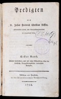 Dr. Josias Friedrich Christian Löffler (1752-1816): Predigten.  I. Kötet. Züllichau-Frenstadt, 1794, Frommannischen Buch - Non Classés