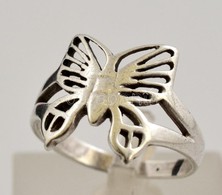 Ezüst(Ag) Pillangós Gyűrű, Jelzett, Méret: 55, Nettó: 2,8 G - Autres & Non Classés