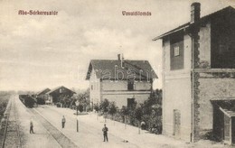 ** T2/T3 Aba-Sárkeresztúr, Vasútállomás, Gőzmozdony, Vasutasok (EK) - Ohne Zuordnung