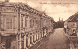 T2 Fogaras, Fagaras; Sterzing Utca, Novák János üzlete / Gasse / Street View With Shop + '1911 Nagyszeben-Kiskapus' Stam - Ohne Zuordnung
