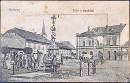 T2/T3 Hátszeg, Hateg; Főtér és Díszkút, üzlet. Leporellolap. W.L. Bp. 1911-13. / Main Square With Fountain, Shop. Lepore - Unclassified